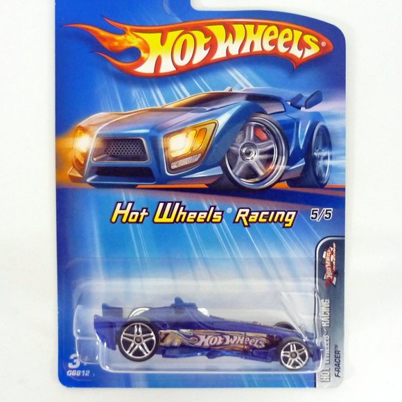 Hot Wheels F-Racer #090 Racing 5/5 Blue Die-Cast Car 2005 - Picture 1 of 1